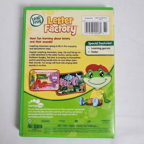 LeapFrog Letter Factory DVD Learn Letters and Sounds Educational - Picture 3 of 3